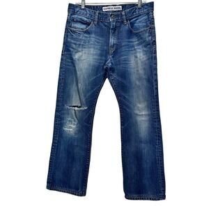 Express Jeans Mens‎ 32x30 Rocco Bootcut Distressed Medium Wash Denim